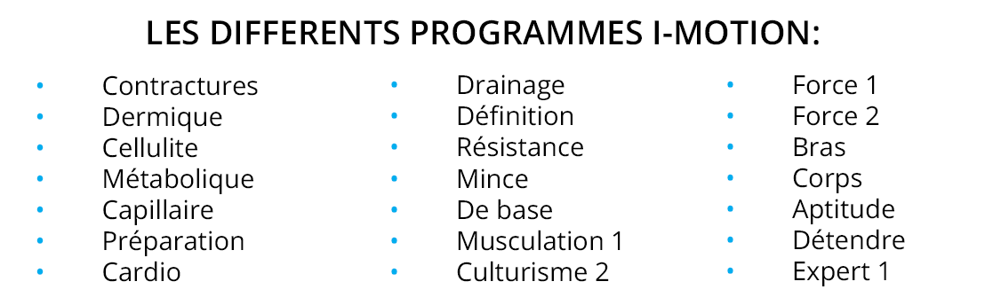 programme appareil electrostimulation professionnel sans fil imotion